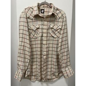Karman Top Women's Plaid Western Pearl Snap‎ Flap Pockets Button Up